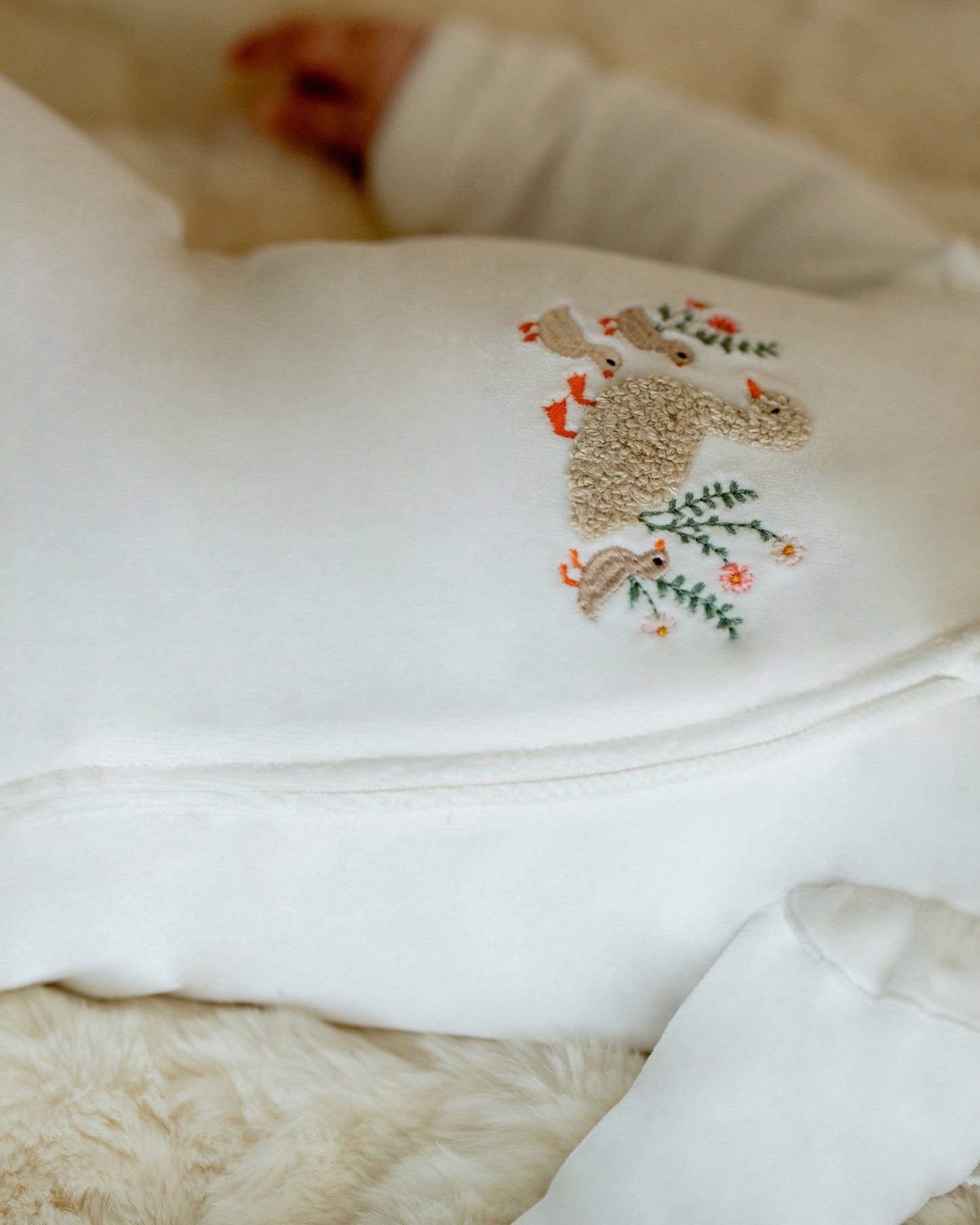 Minihaha Baby Emmy Velour Zip Onesie Snow
