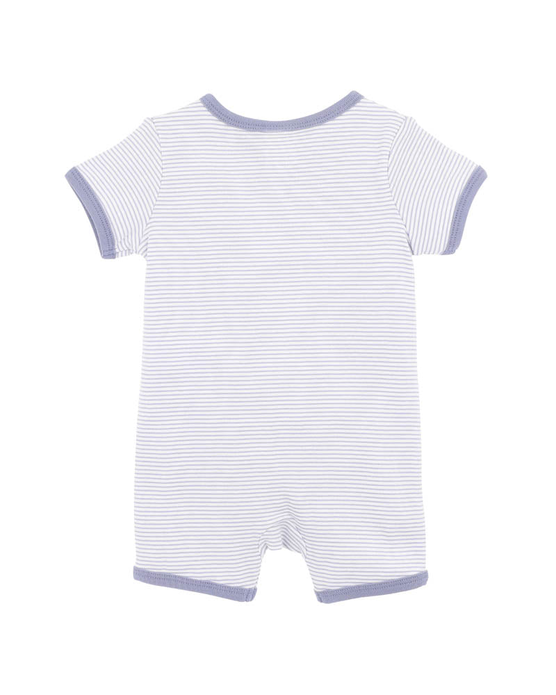 Minihaha Axel Stripe Organic Short Sleeve Zipsuit