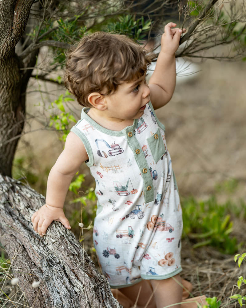 Minihaha Clayton Print Sheep Romper