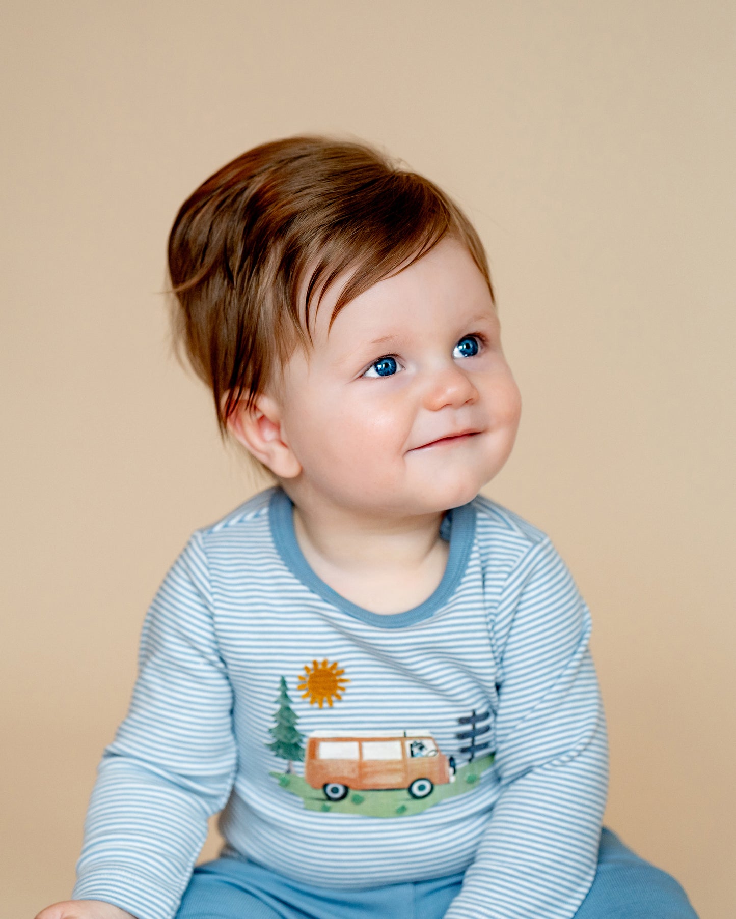 Minihaha Alvin Organic Stripe Long Sleeve Bodysuit