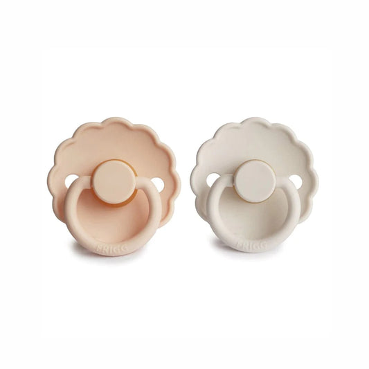 Frigg Daisy Natural Rubber Pacifiers Pink Cream | Cream