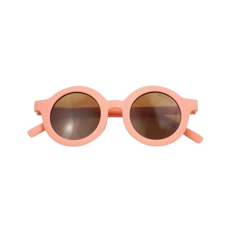 Grech & Co Original Round Polarised Child Sunglasses Coral Rouge