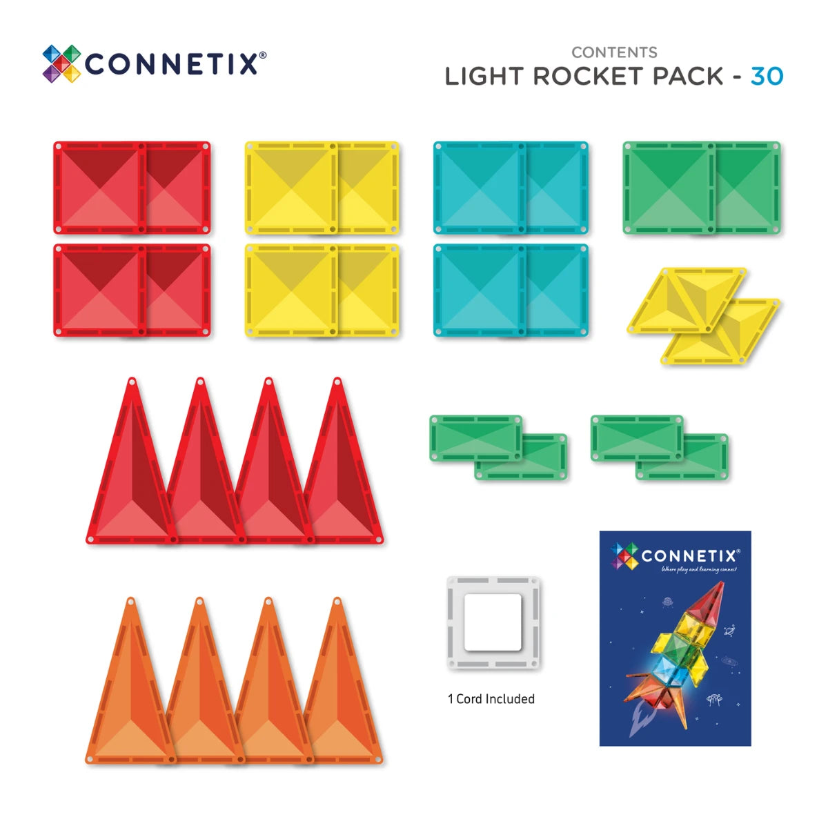 Connetix Light Rocket Pack 30 pc
