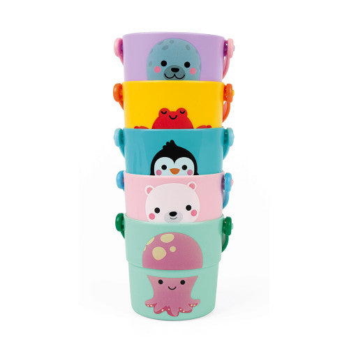 Janod Five Bath Activity Buckets Ocean