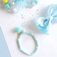 Lauren Hinkley Pom Pom and Pearl Elastic Bracelet - Aqua Blue