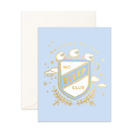No Sleep Club Greeting Card Blue