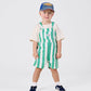 Goldie + Ace Happy Stripe Button Burton Overalls