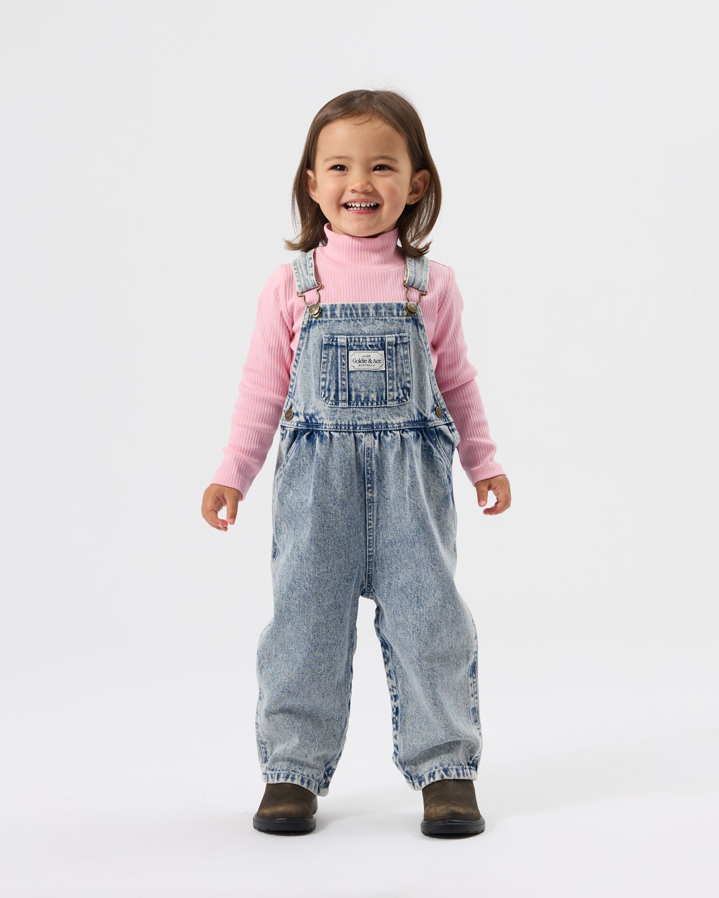 Goldie + Ace Austin Vintage Washed Denim Overalls