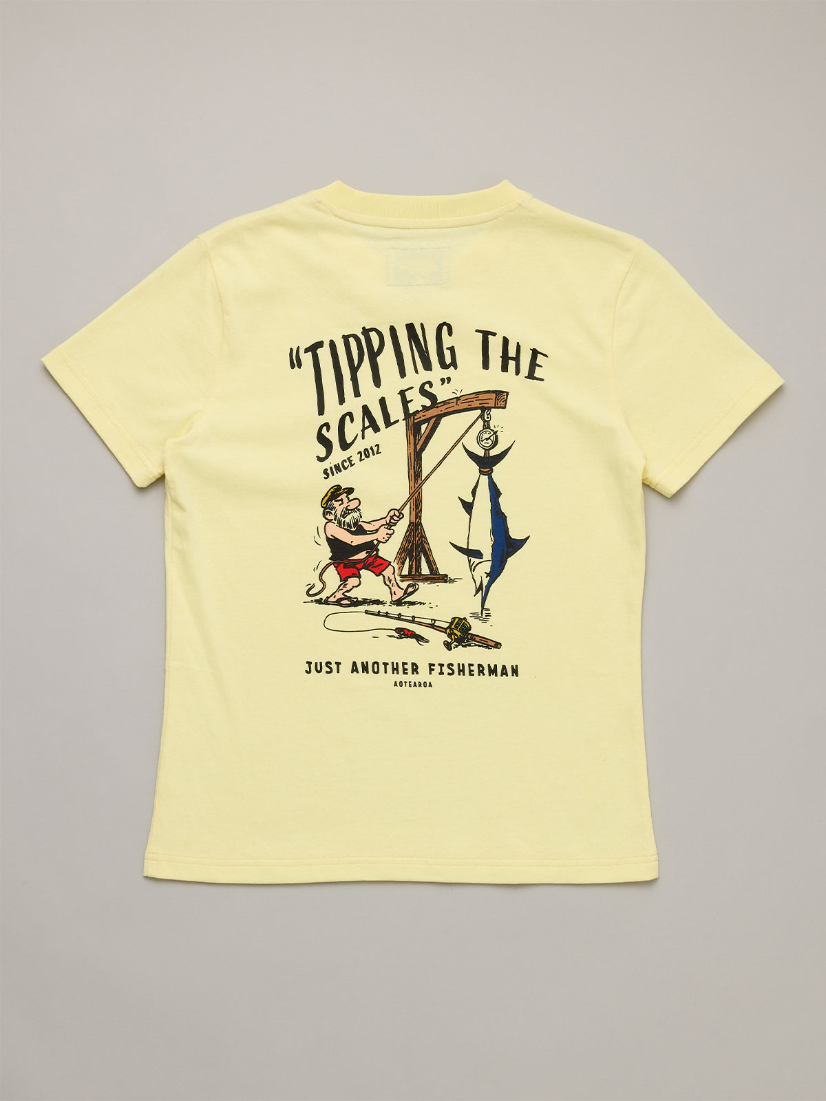 Just Another Fisherman Mini Tipping The Scales Short Sleeve Tee Dawn Yellow