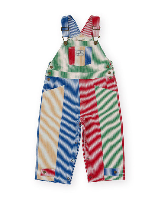 Goldie + Ace Patchwork Stripe Blake Overalls