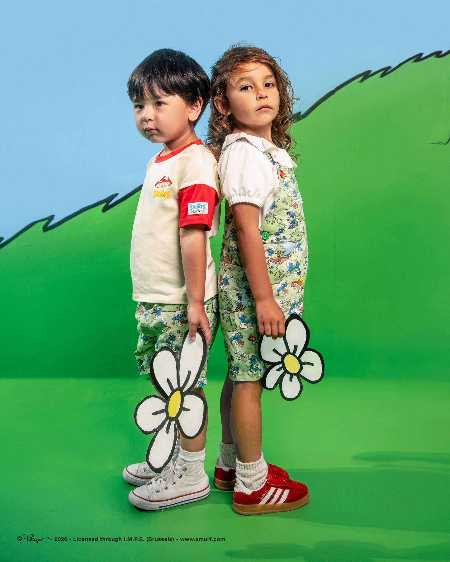 Goldie + Ace The Smurfs Village Print Burton Overall
