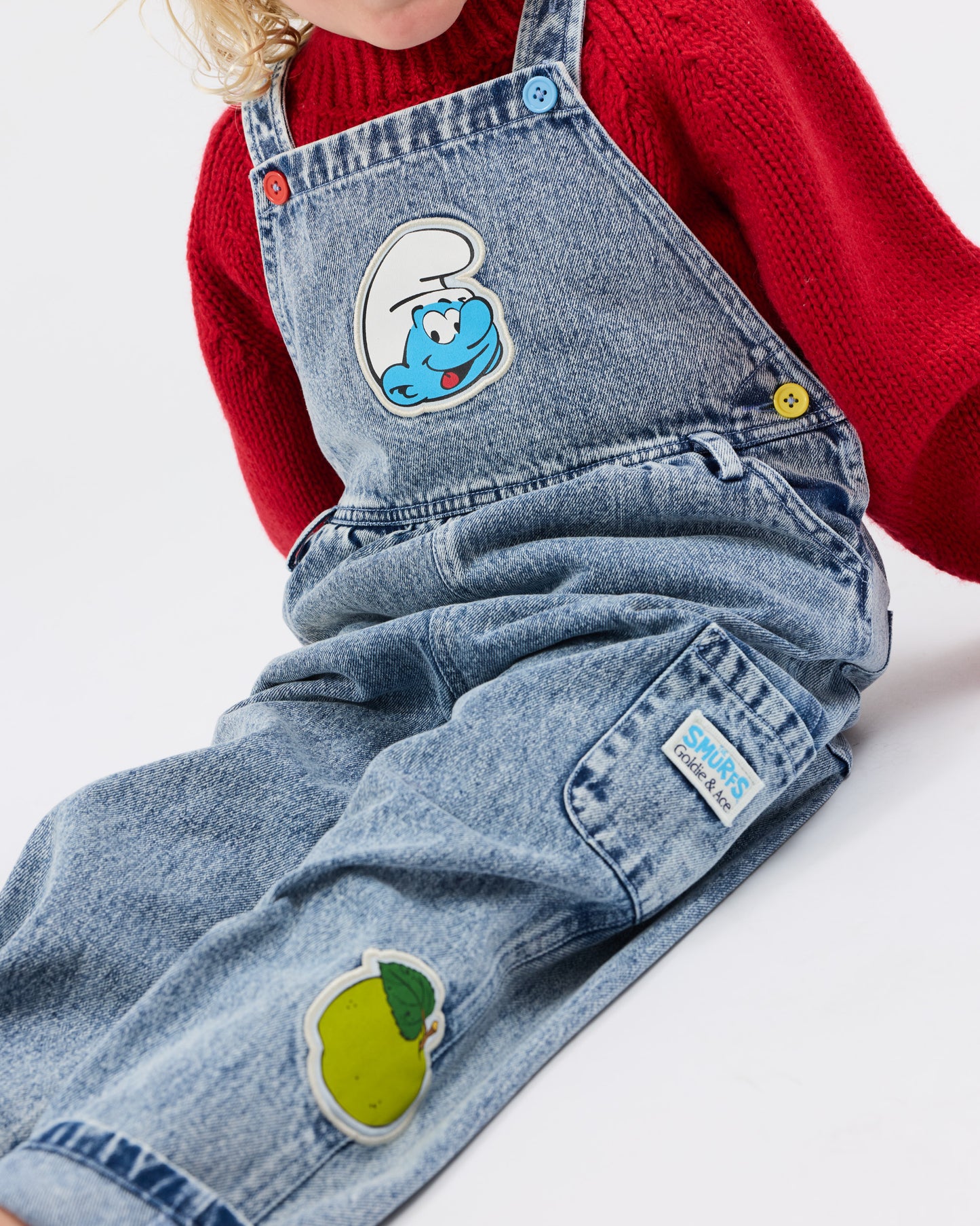 Goldie + Ace The Smurfs Patch Austin Overalls