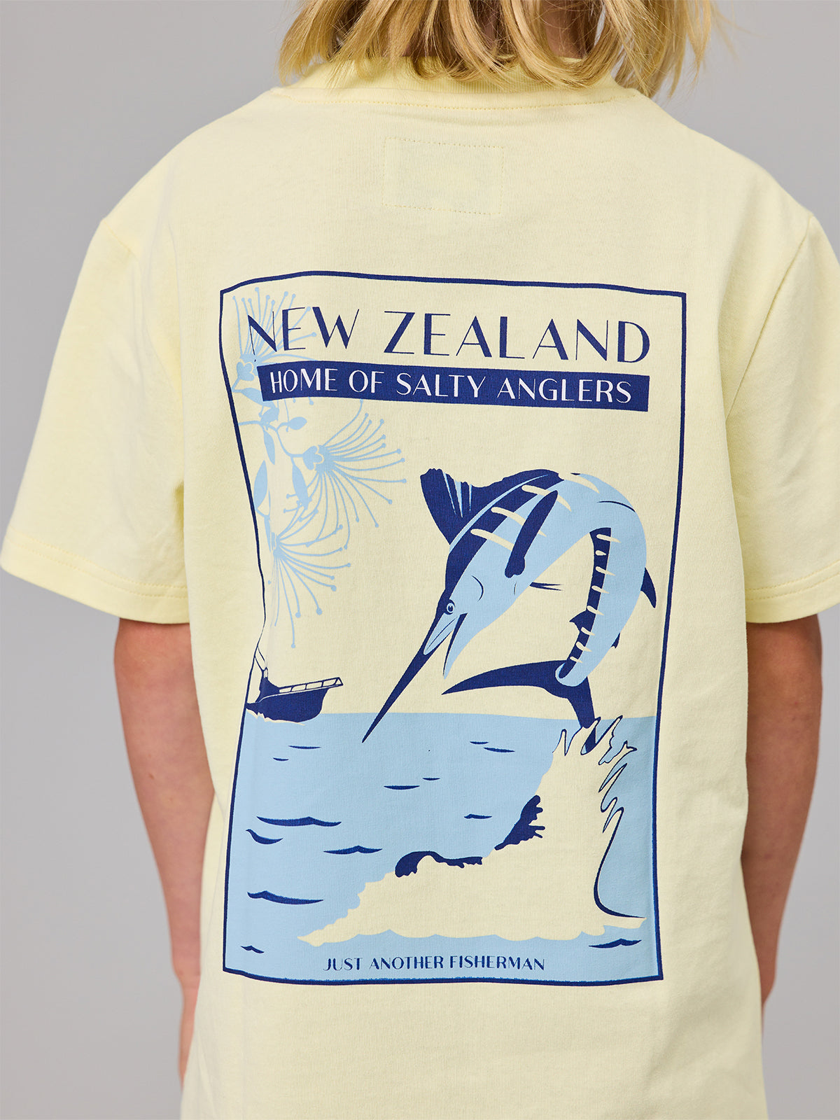 Just Another Fisherman Mini Salty Anglers Short Sleeve Tee Dawn Yellow
