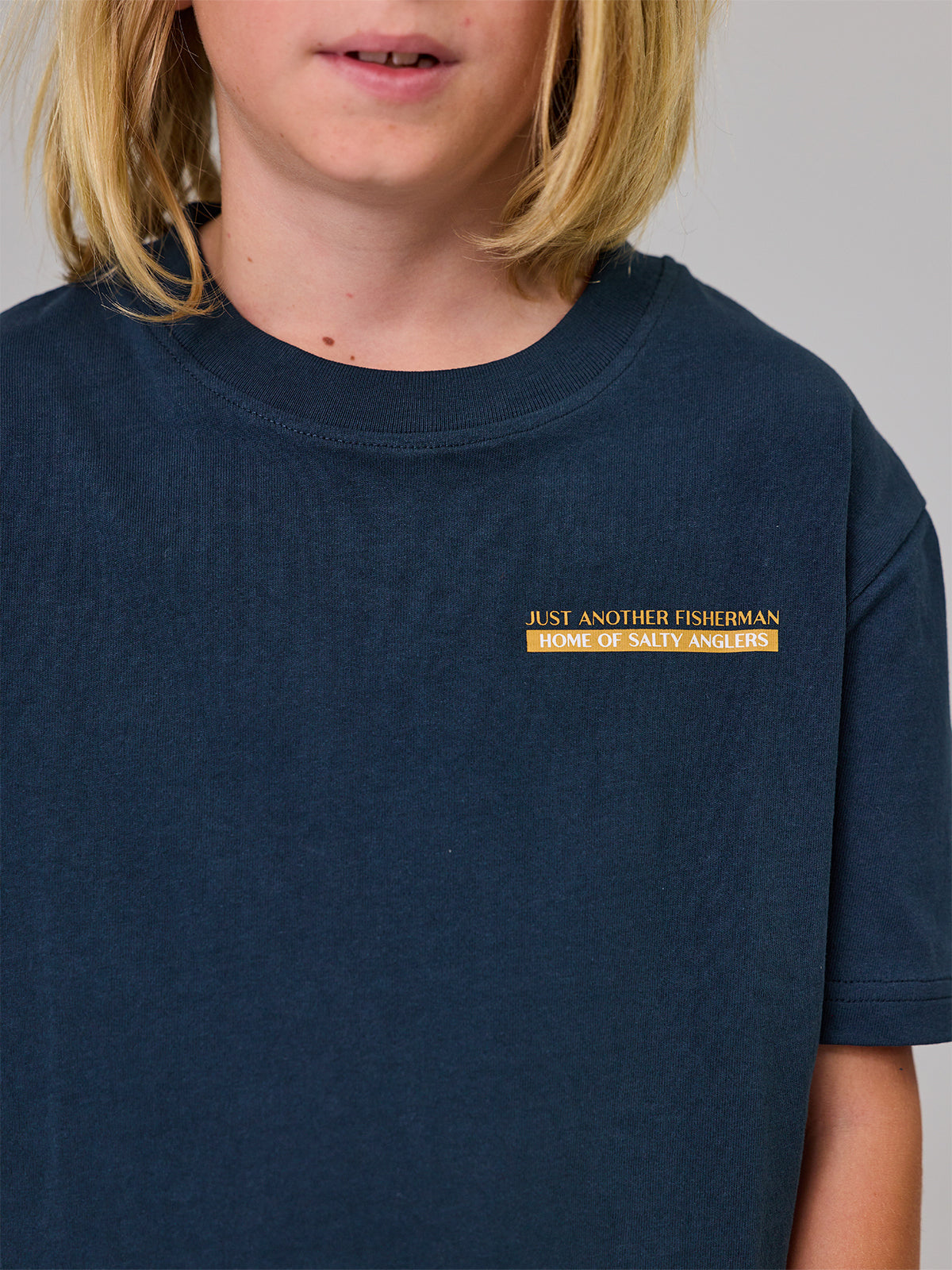 Just Another Fisherman Mini Salty Anglers Short Sleeve Tee Navy