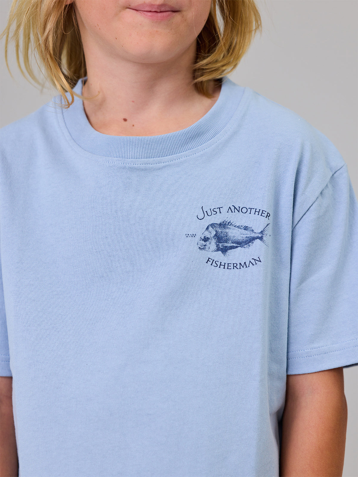 Just Another Fisherman Mini Snapper Short Sleeve Tee Washed Blue