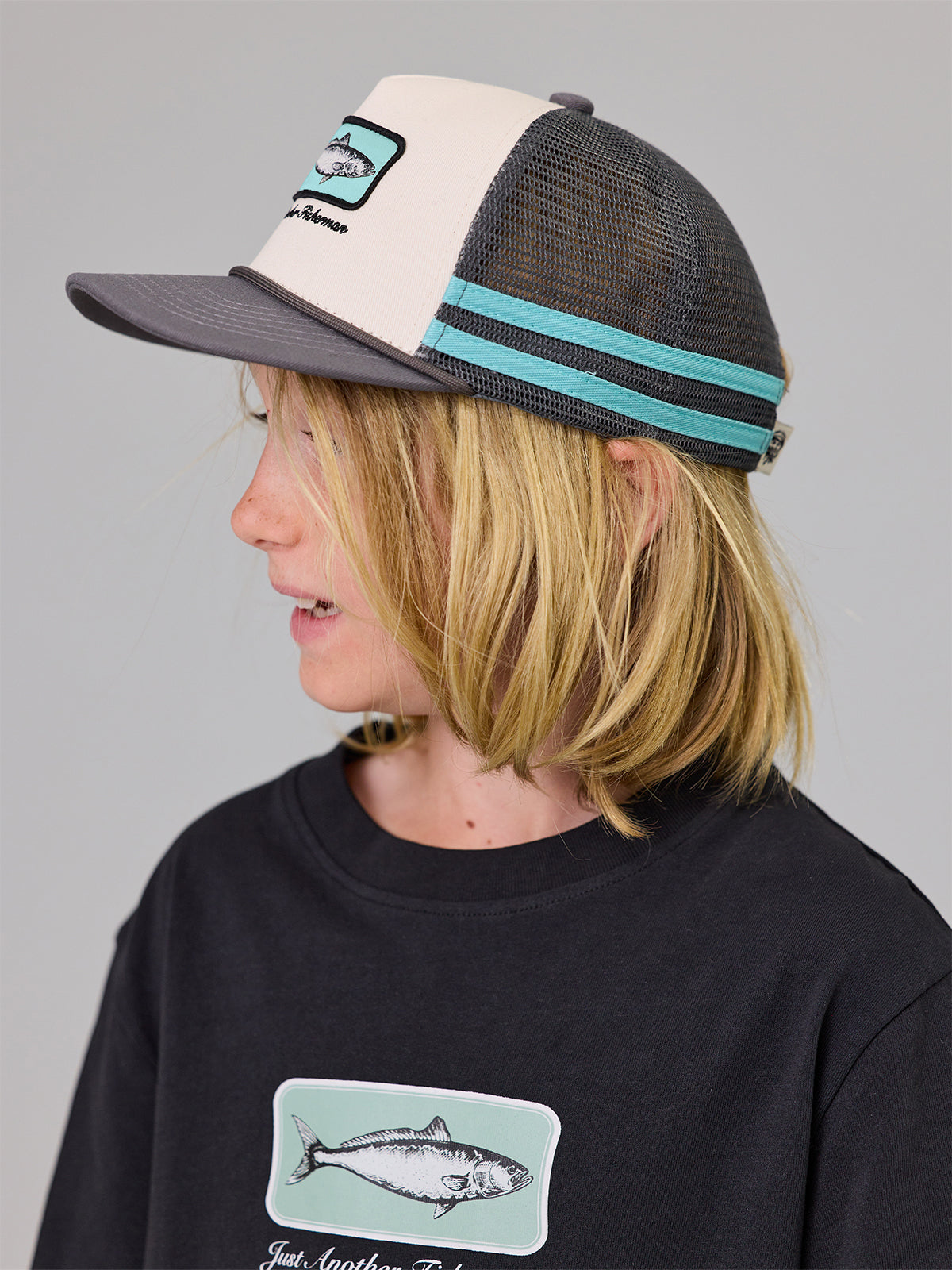 Just Another Fisherman Mini Kahawai Lorry Cap Cream | Charcoal