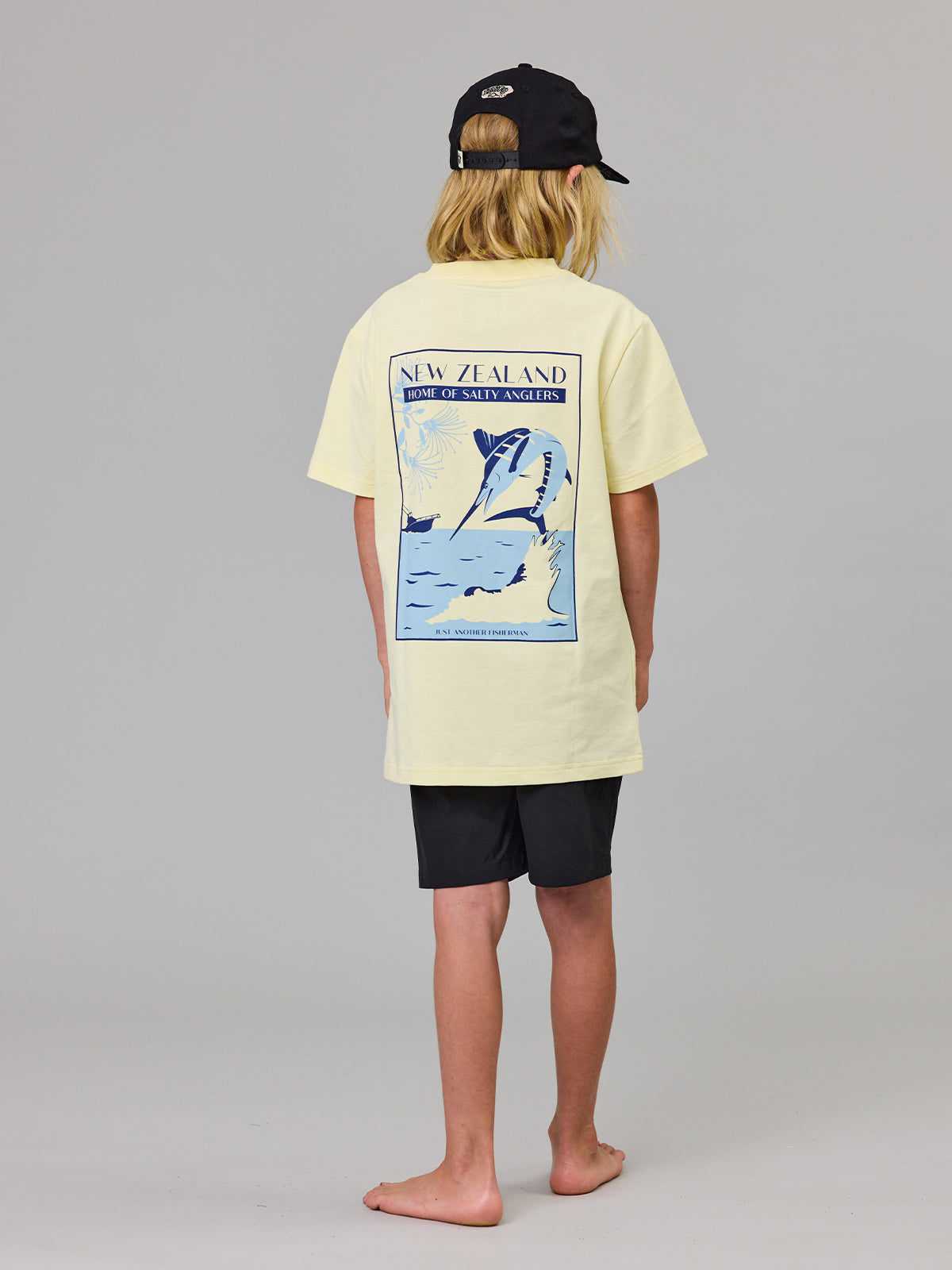 Just Another Fisherman Mini Salty Anglers Short Sleeve Tee Dawn Yellow