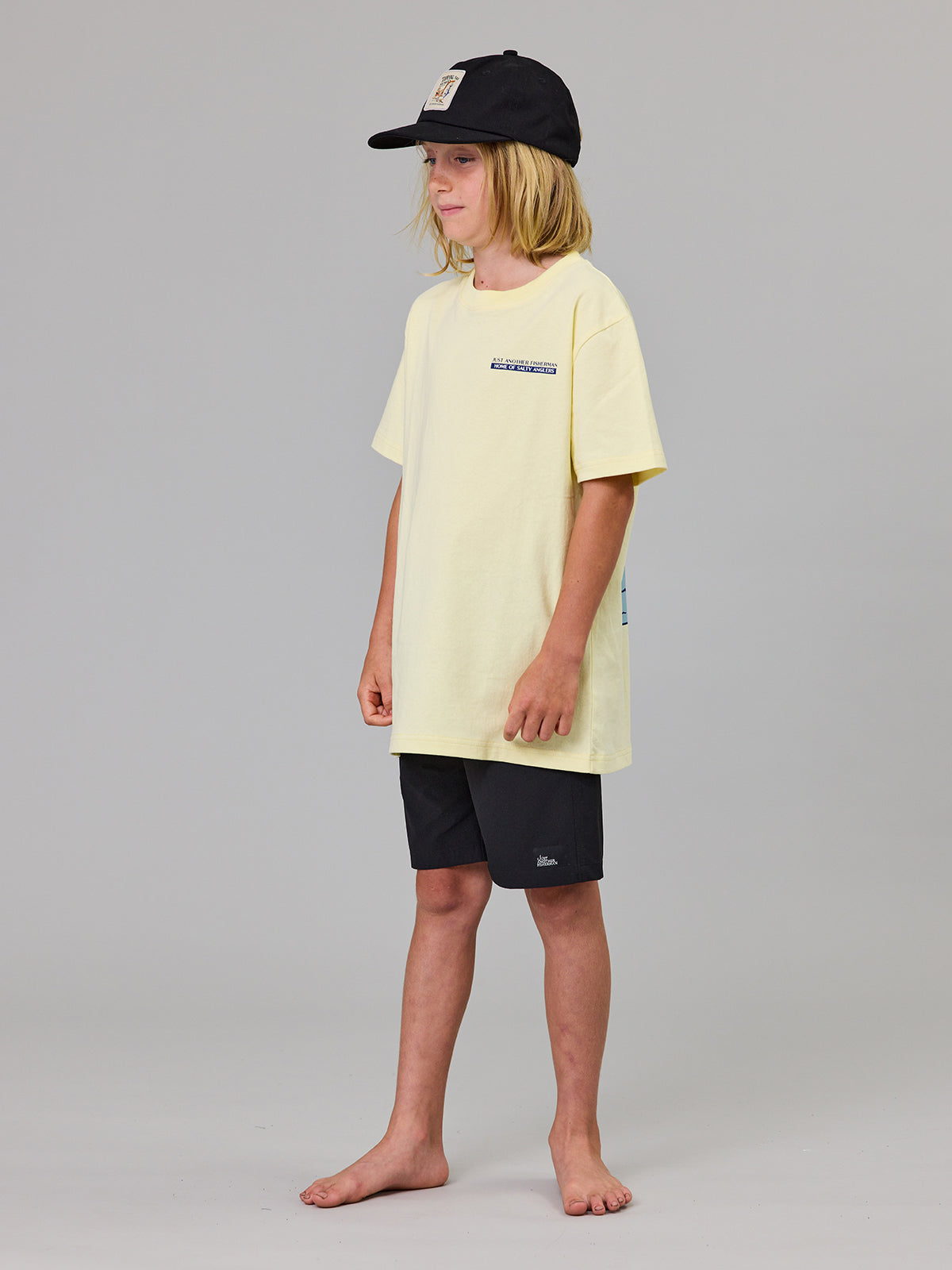 Just Another Fisherman Mini Salty Anglers Short Sleeve Tee Dawn Yellow