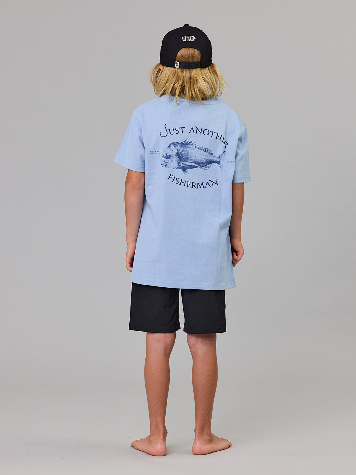 Just Another Fisherman Mini Snapper Short Sleeve Tee Washed Blue