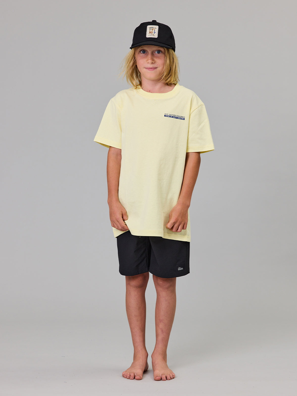 Just Another Fisherman Mini Salty Anglers Short Sleeve Tee Dawn Yellow