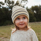 Grown Knitted Stripe Pixie Beanie Clay & Dusty Lime