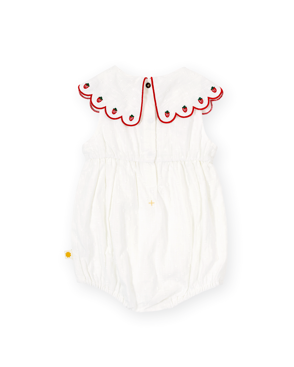Goldie + Ace Scallop Collar Strawberry Romper