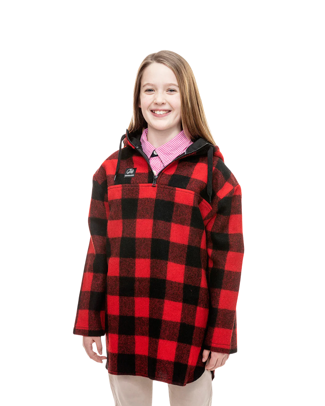 Swanndri Kid's Brixton V2 Bush Shirt Red/Black Check