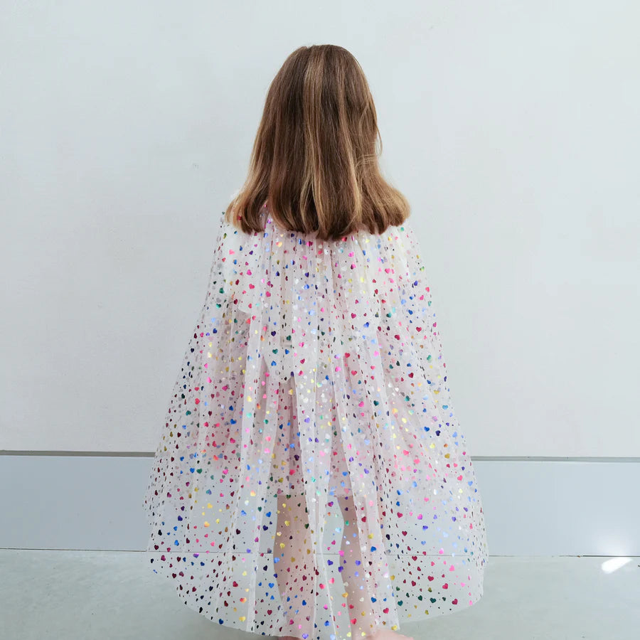 Mimi & Lula Rainbow Hearts Cape Beige