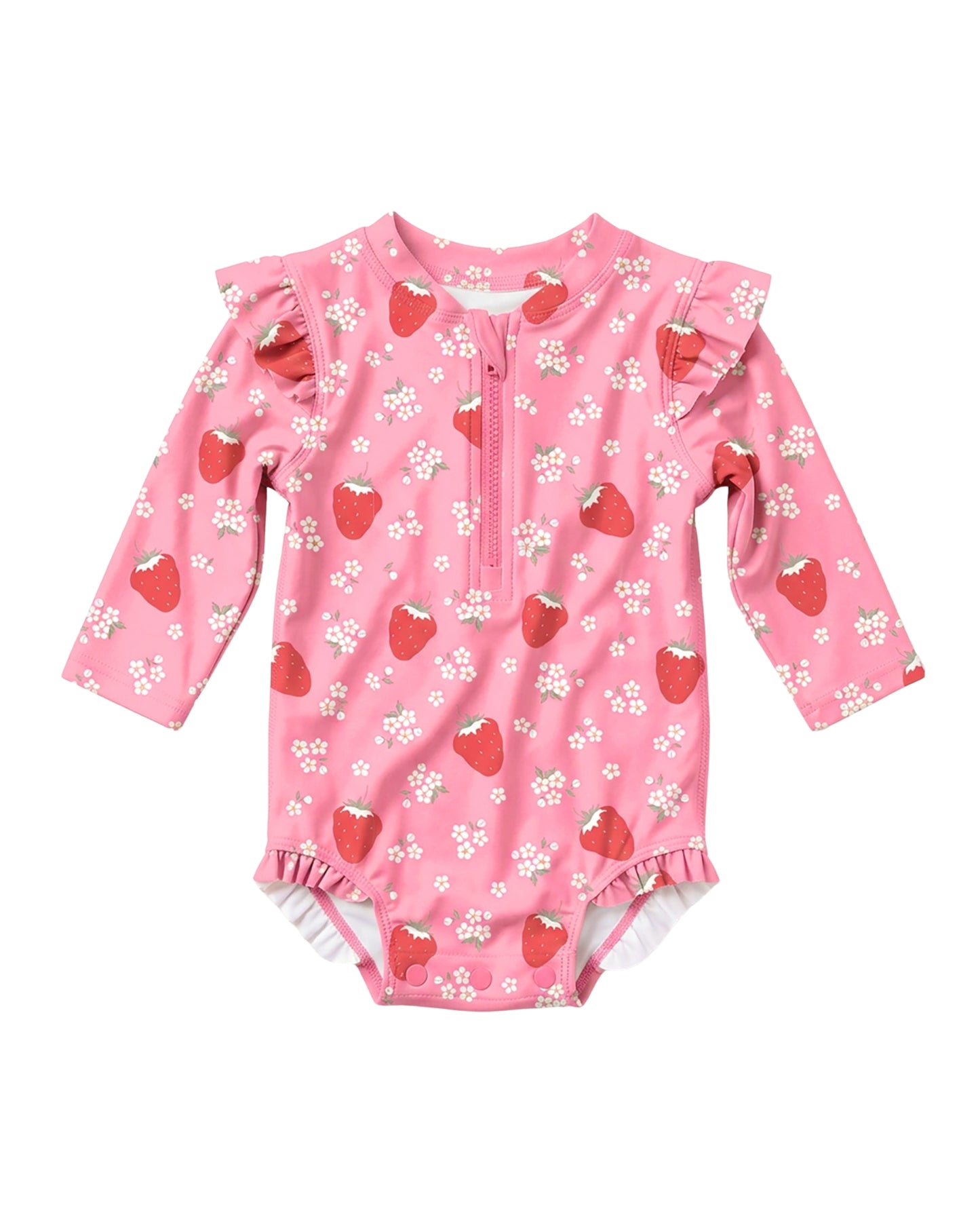 Toshi Baby Swim Long Sleeve Onesie Twinkle Strawberry