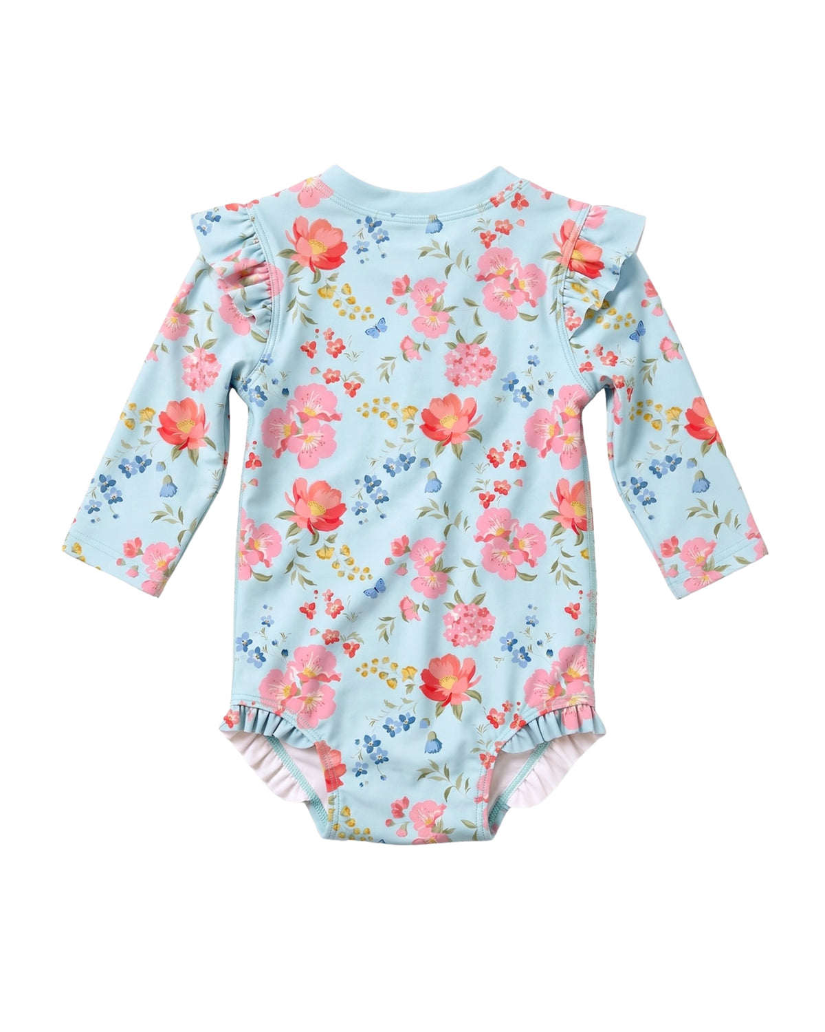 Toshi Baby Swim Long Sleeve Onesie Twinkle Aqua Garden