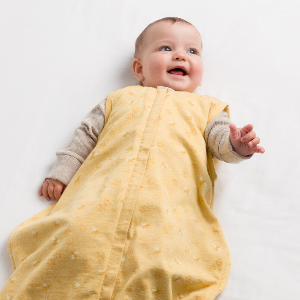Woolbabe 3-Seasons Front Zip Sleeping Bag Buttercup Bees
