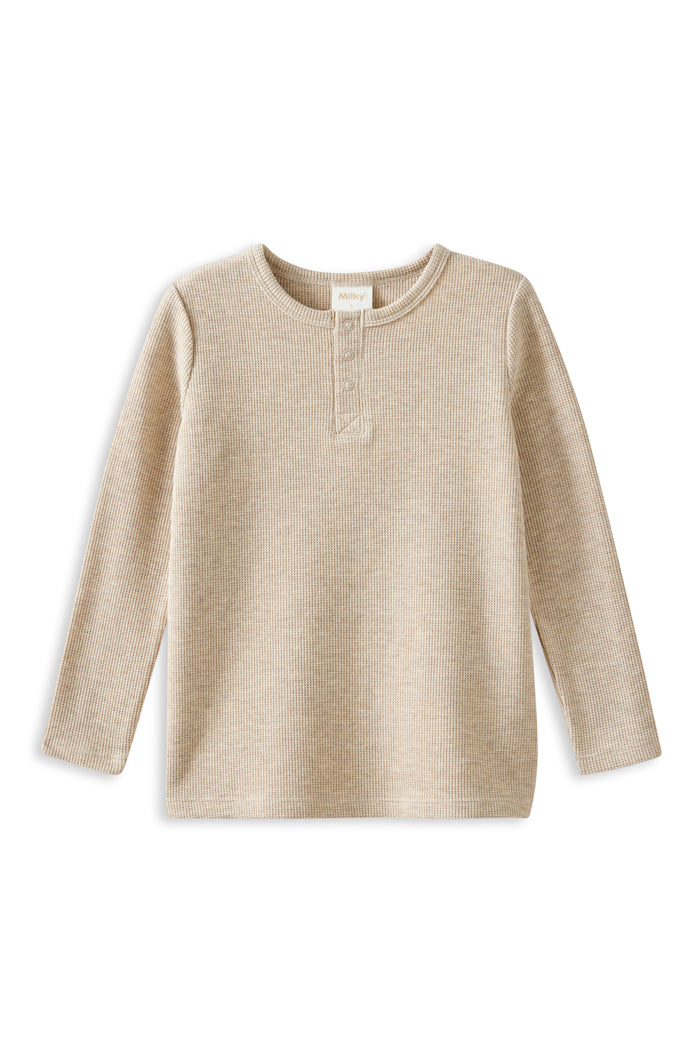 Milky Drift Waffle Henley Natural