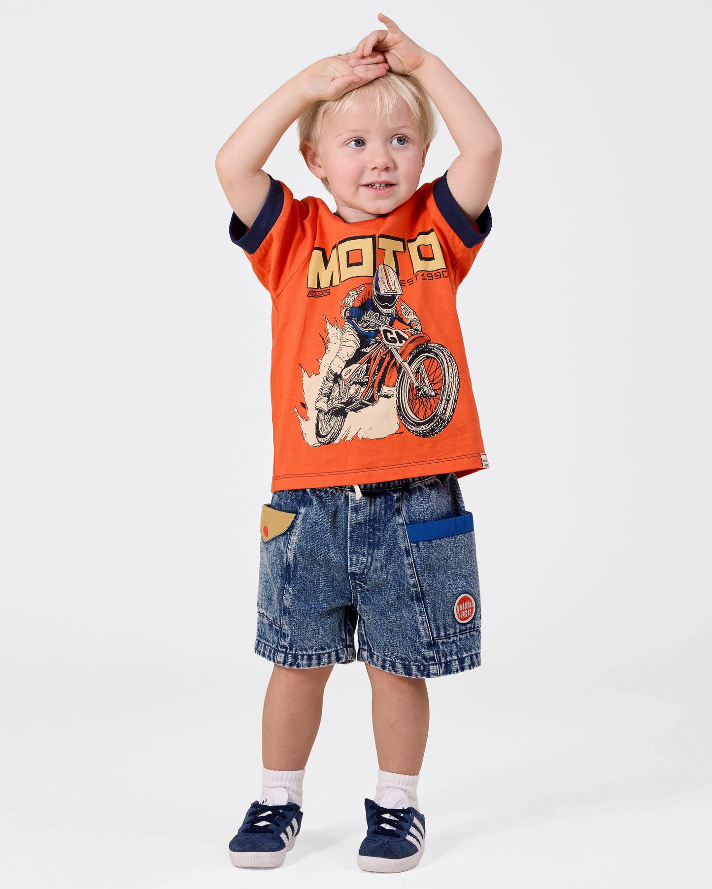 Goldie + Ace Colour Block Vintage Denim Shorts
