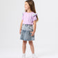 Goldie + Ace Pinstripe Peplum Denim Skirt