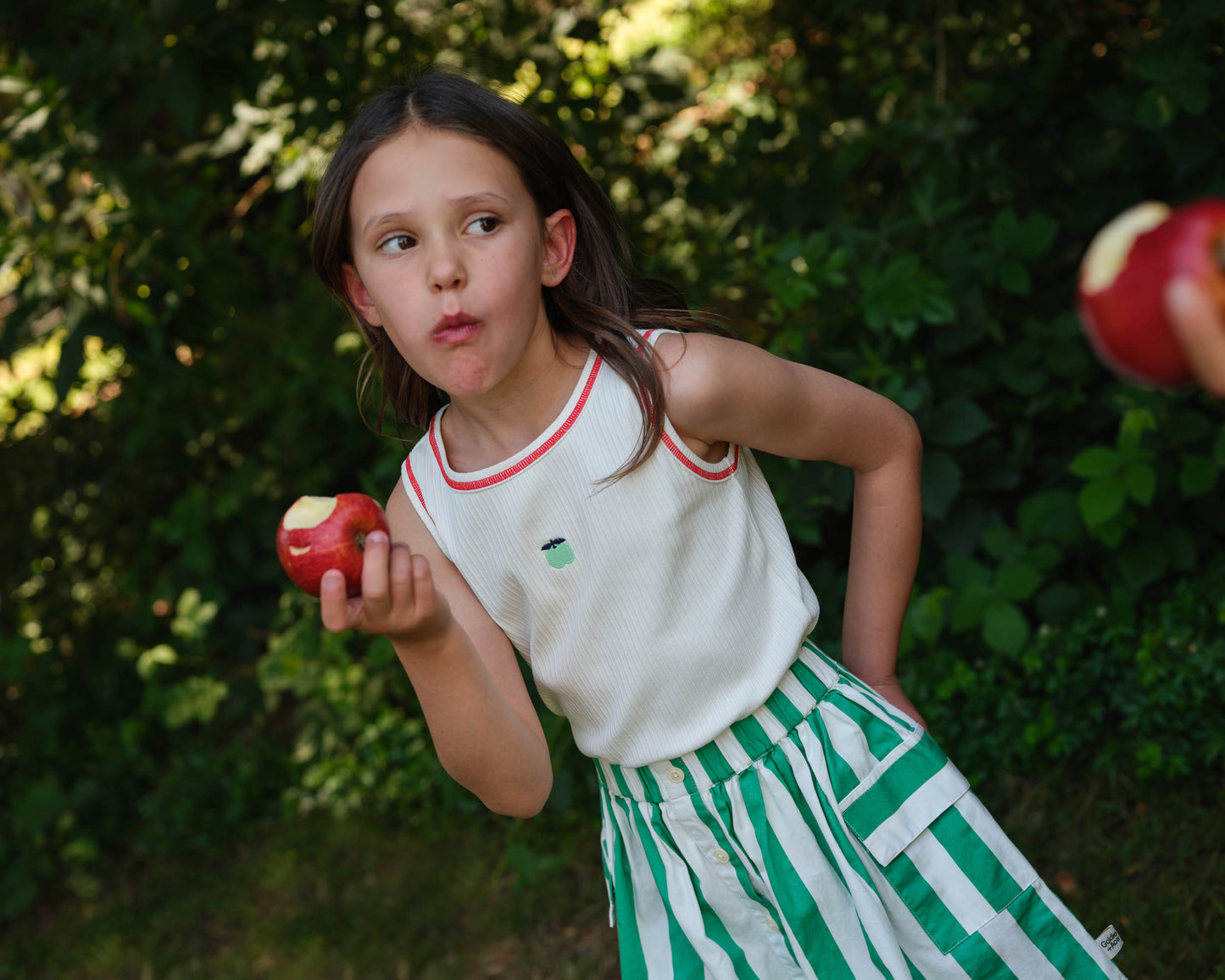 Goldie + Ace Happy Stripe Pocket Skirt