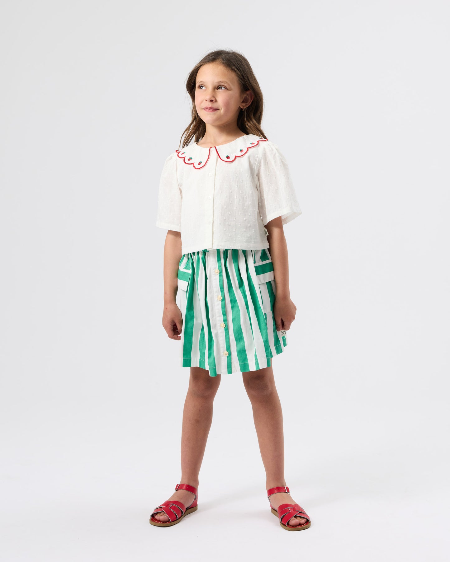 Goldie + Ace Happy Stripe Pocket Skirt