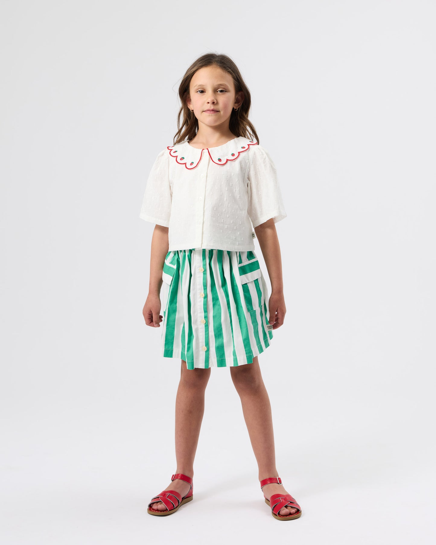 Goldie + Ace Happy Stripe Pocket Skirt