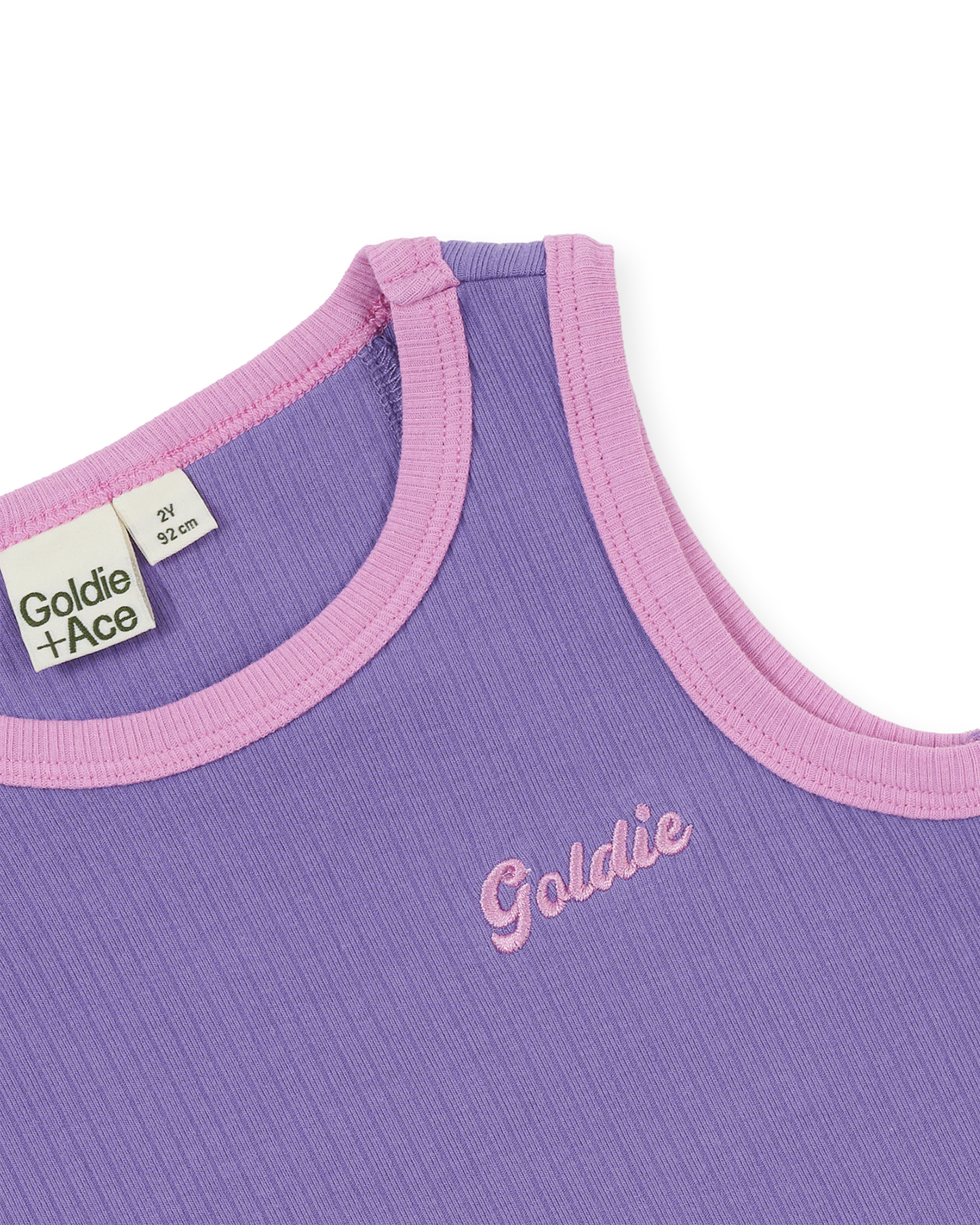 Goldie + Ace Embroidered Colour Pop Rib Singlet Purple