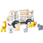 Wooden Pullback Zoo Truck