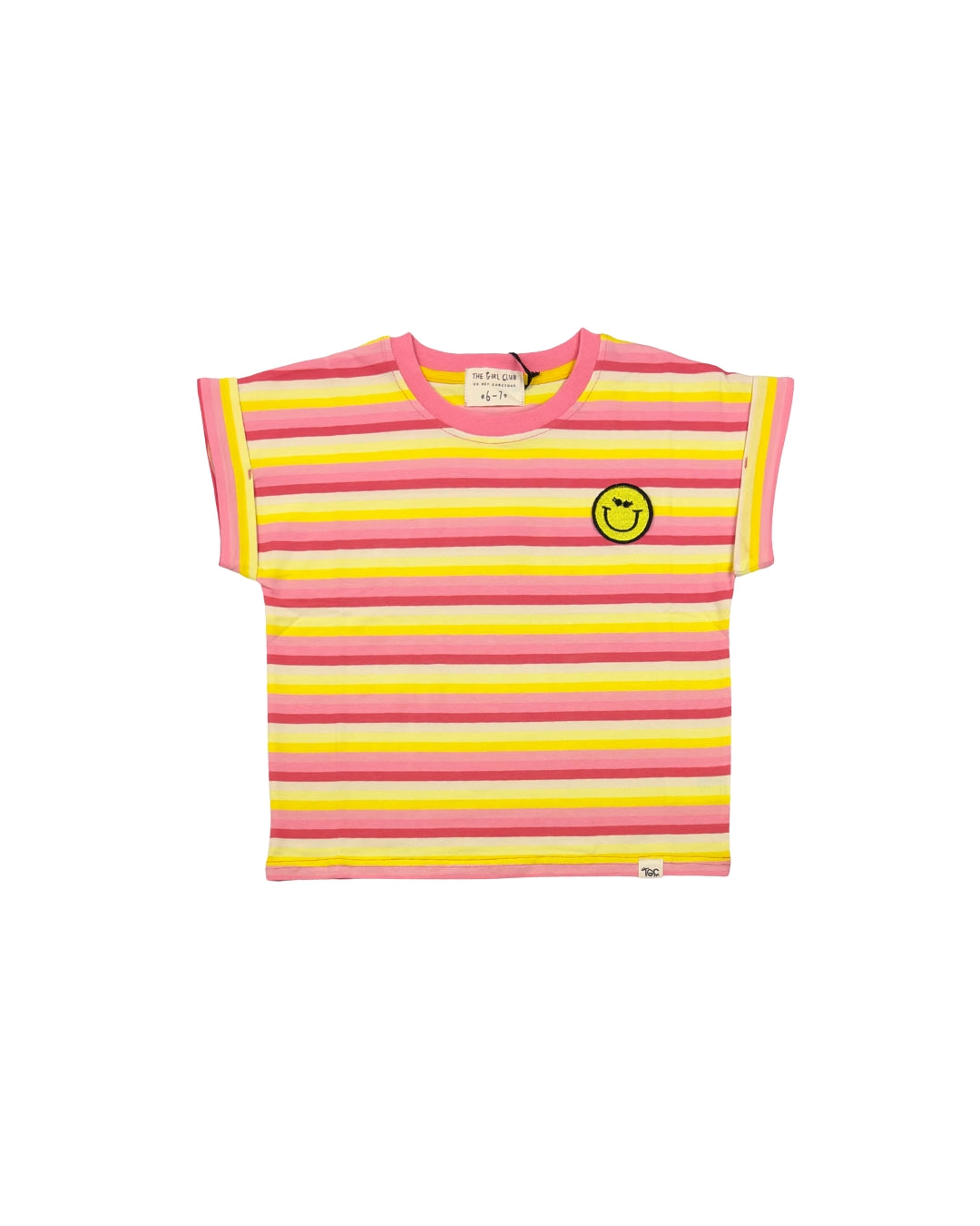 The Girl Club Coral Striped Tee