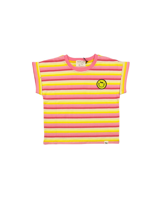 The Girl Club Coral Striped Tee