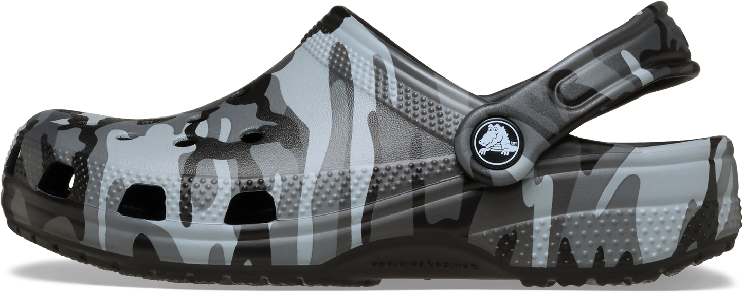 Crocs Classic Camouflage Clog Kids/Youth Black/Slate Grey