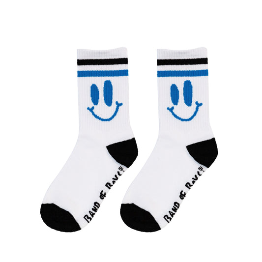 Band Of Boys | The Collectibles White + Blue Happy Skate Socks