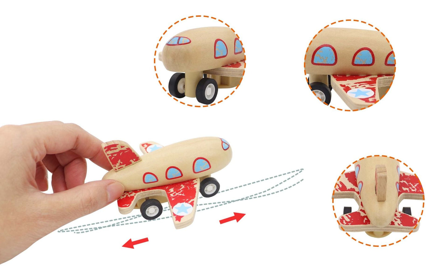 Wooden Pullback Aeroplane