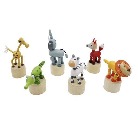 Wooden Jungle Animal Press Toy