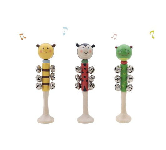 Wooden Bell Rings | Bee, Frog, Ladybug
