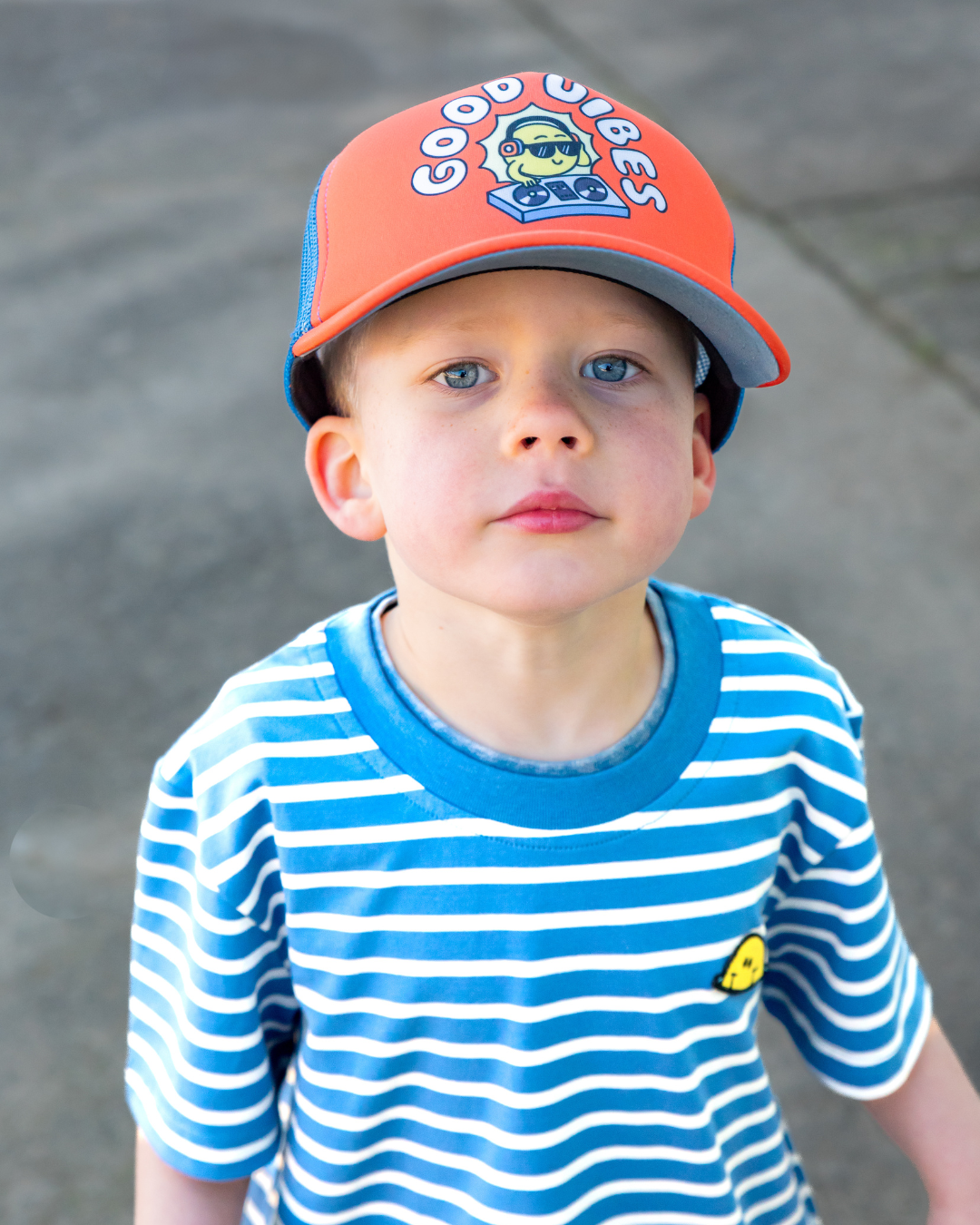 Band of Boys Blue Striped Smile Tee