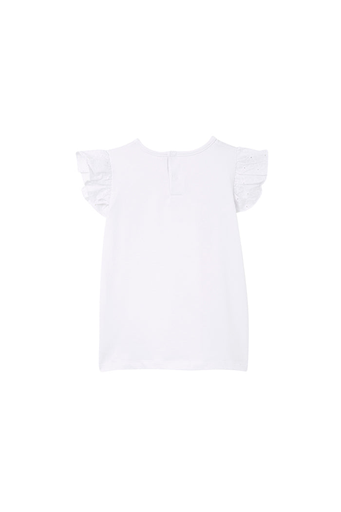 Milky White Broderie Frill Baby Tee