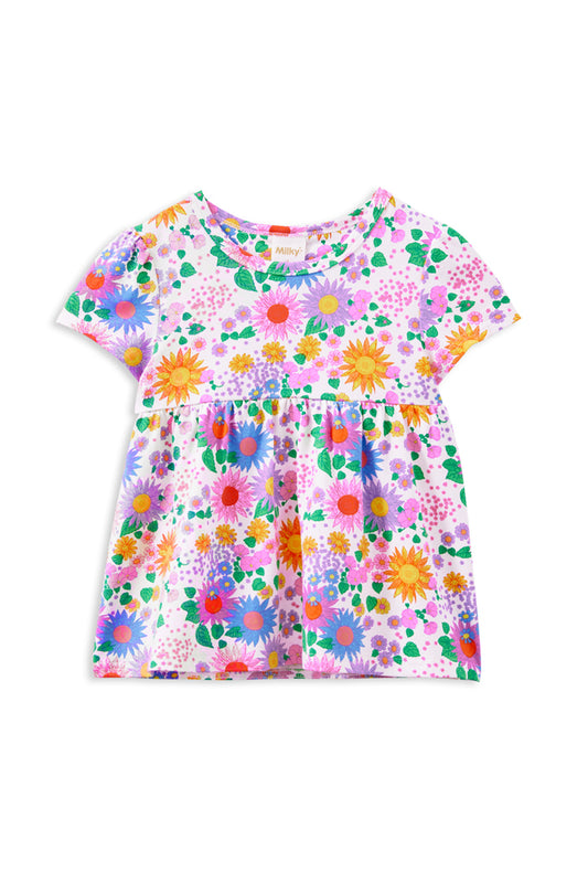 Milky Sunshine Floral Swing Tee