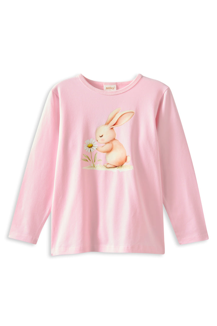 Milky Meadow Bunny Long Sleeve Tee Blush Pink  *Pre-Order*